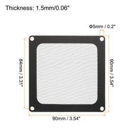 MECCANIXITY PC Dust Filter, 90x90mm Magnetic Frame Nylon Computer Case Cooler Dustproof Mesh Cover Fan Grills for Computer Chassis Speakers, Black