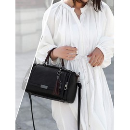 BUKESIYI CCDE77152 Women's Shoulder Bag Handbag Women's Small Shoulder Bag Weekender Patent PU Leather, black, BUKESIYI Bag