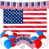 AhfuLife USA Flagge Set, Amerika Deko Set mit Amerikanische Flagge