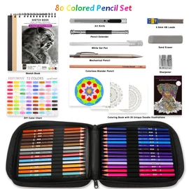 HIFORNY 80 Colored Pencils Set for Adults Coloring – 72 Colors Coloring Pencils with Extras,Artists Soft Core,Drawing Pencils Art Craft Supplies for Adults Beginners