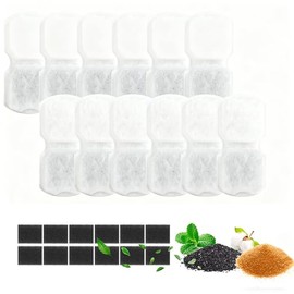 24 Pack Cat Water Fountain Replacement Filters & Pre-Filter Sponges