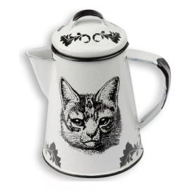 Esmalte Morillas Cafetera De Peltre Con Diseño Mexicano 16oz