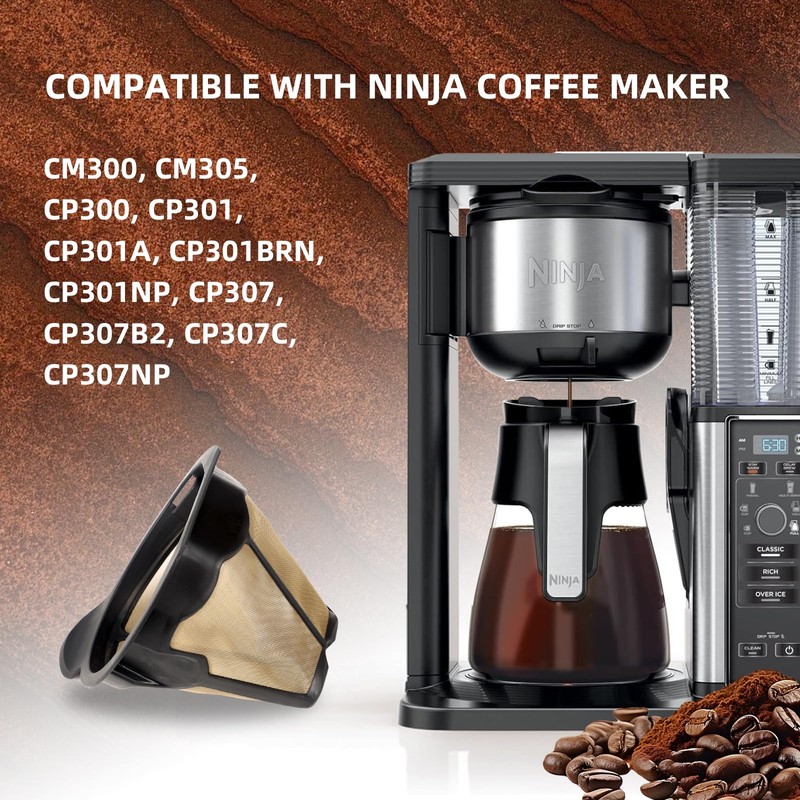 Reusable Coffee Permanent Filters Cone Replacement Coffee Filter Compatible with