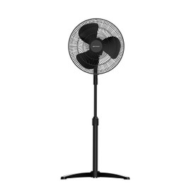 Emerson FAO1605 Portable 85.5 Degree Oscillating Pedestal Fan, 3 Speed Settings with Adjustable Tilt and Height Adjustable from 37.5 to 49.5 Inches, Black