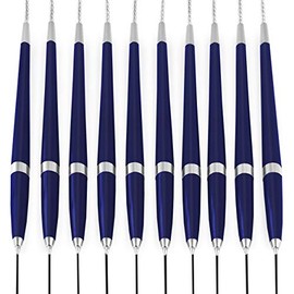 OMG Counter Top Security Pen with Chain - 0.7mm Nib - Blue Barrel - Black Ink - Pack of 10