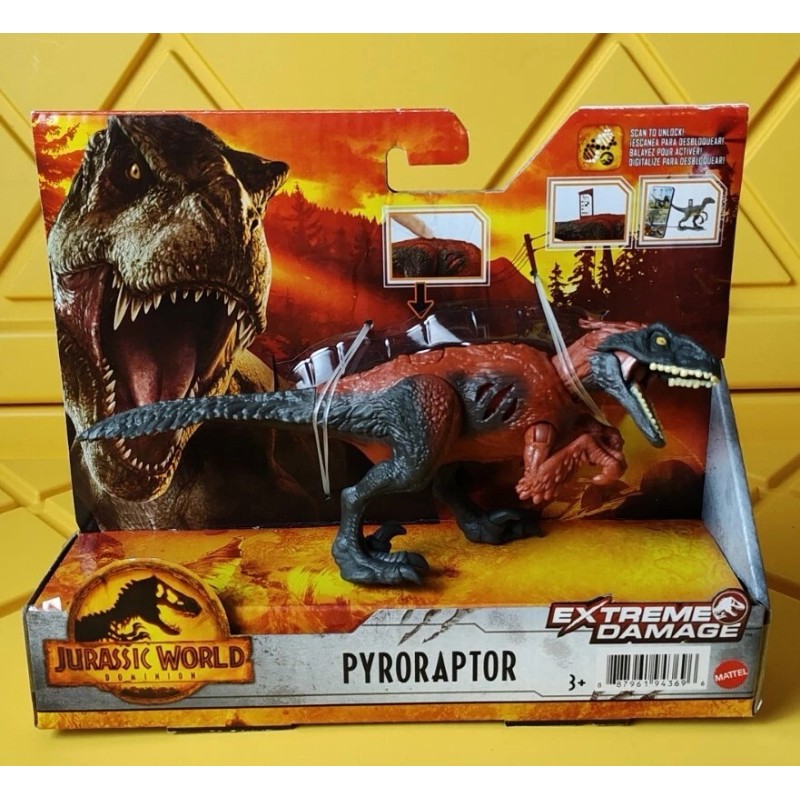 Mattel Jurassic World Dominion Extreme Damage PYRORAPTOR Dinosaur Action Figure