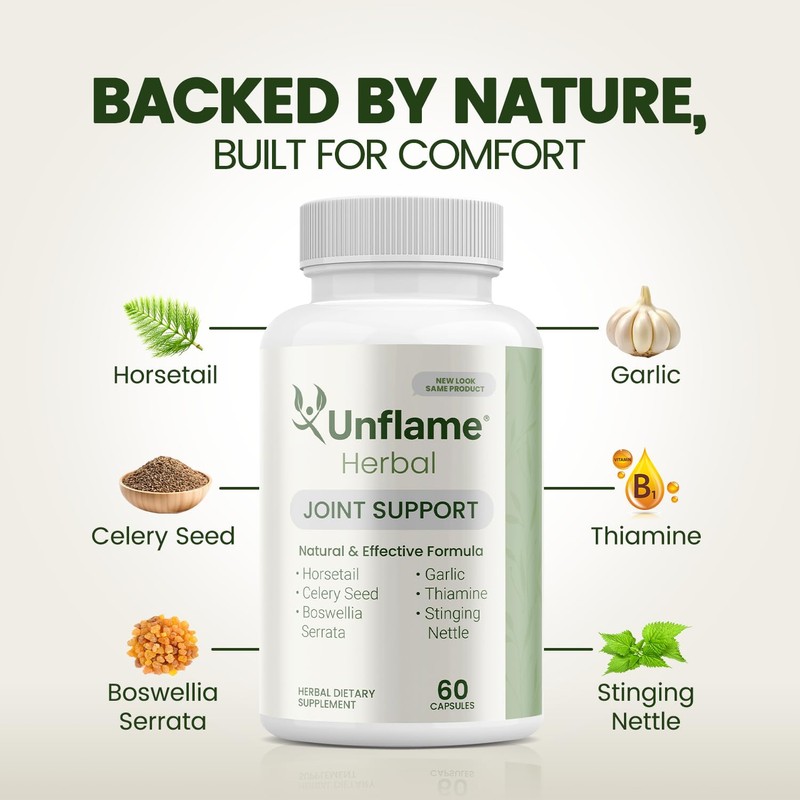 Unflame Herbal Supplement – Botanical Support for Joints, Back, and