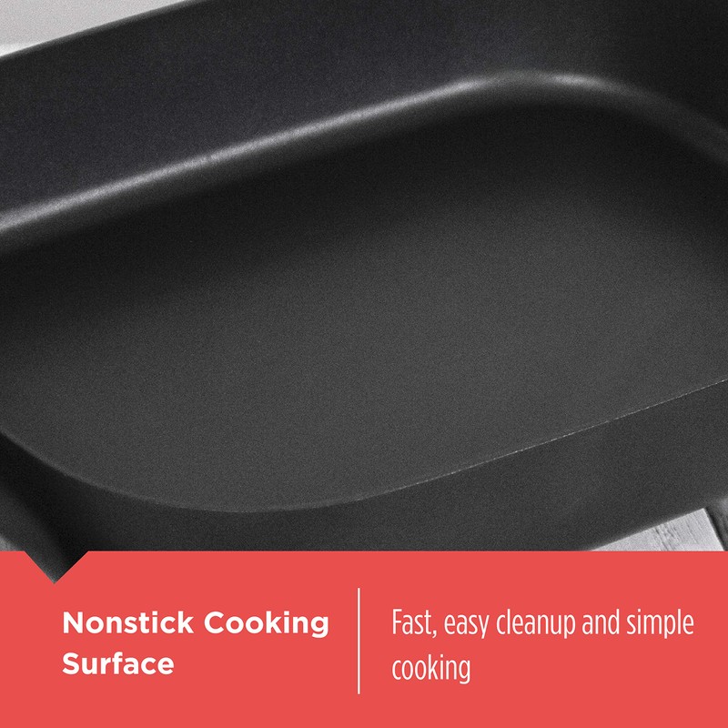 BLACK+DECKER Electric Skillet, Variable Temperature Control, Nonstick Cooking Surface, Dishwasher