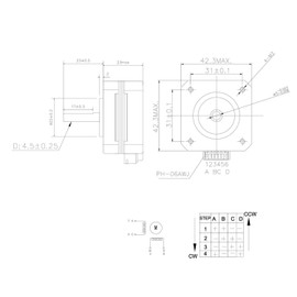 SIMAX3D 3pcs Nema 17 Stepper Motor 42-23 Pancake Motor 3D Printer Extruder Motor 17HS4023 DC 1A-4.1V 2 Phase 4 Wires 1.8 Degrees with 39.3 inch Cable
