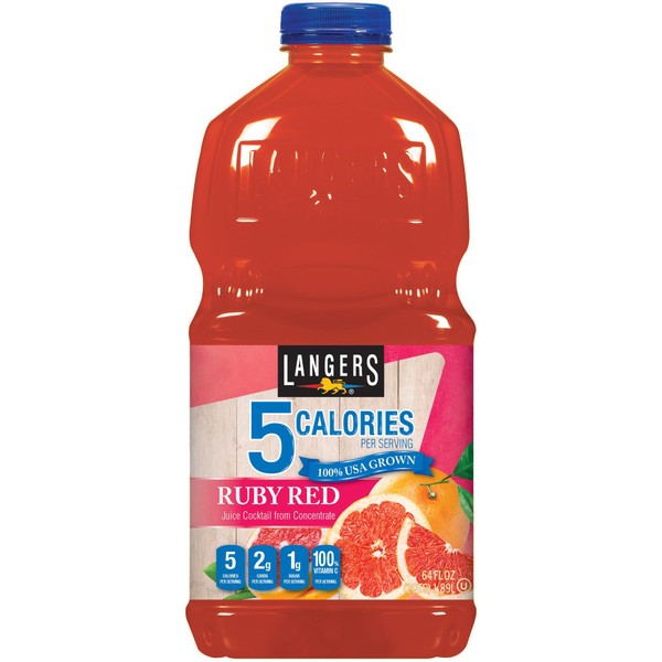 Langers 5 Juice Cocktail, Ruby Red Grapefruit, 64 Ounce (Pack of 8)