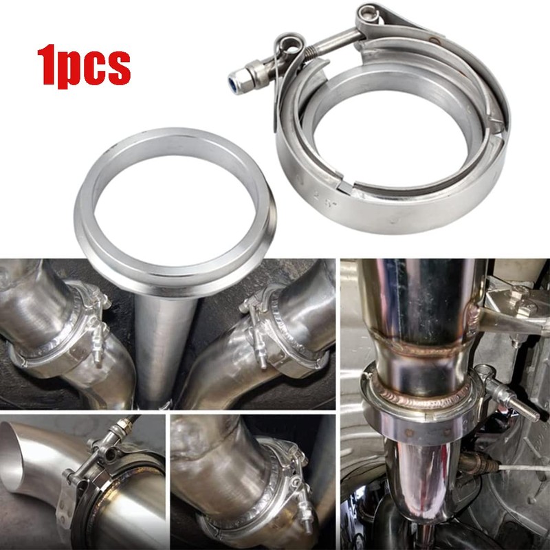 Bohaner 2.5" Inch 63mm Stainless Steel V-Band Clamp & Flat