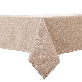 BALCONY & FALCON Rectangle Tablecloth, Wrinkle Resistant and Water Proof Table cloth, Decorative Linen Fabric Tablecloths for Dining, Parties, Kitchen, Wedding and Outdoor Use (Beige, 120x160cm)