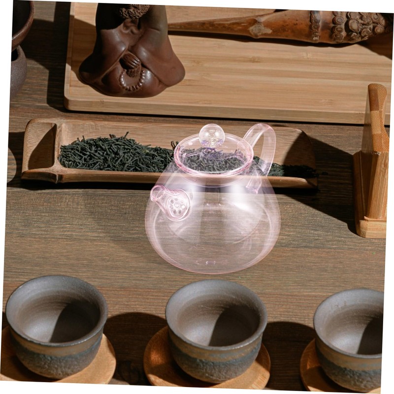 SHOWERORO 250ml Small Glass Tea Kettle Tea Pot with Lid