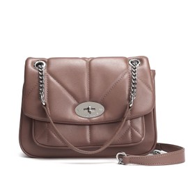 David Jones - Damen Umhängetasche Gesteppte - Frau Elegante Handtasche PU Leder - Kleine Tasche Crossbody Bag Schultertasche - Kette Abdentasche Clutch Pochette Mode Handy Party - Altrosa