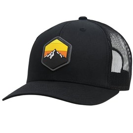 LINDO Trucker Hat - Mountain Sky (Black/Black)