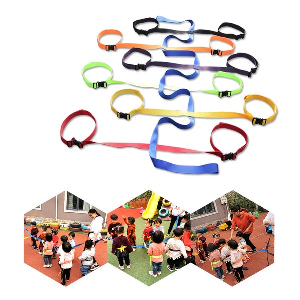 KIKIGOAL Children's Walking Ropes for Preschool Daycare School Kids Outdoor Colorful Waist Belt Rope for Up to 12 Children 2 Teachers (Waist Belt Style)
