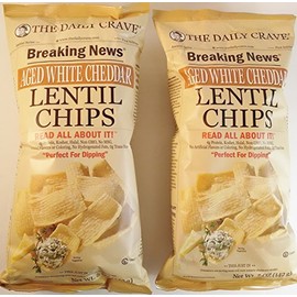 Lentil Chips with Aged White Cheddar By The Daily Crave, 2 Pack, 5 oz. each bag