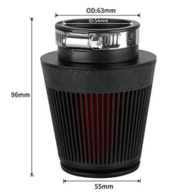 NIBBI Filtro de Aire de Carrera para Motocicleta CNC de 54MM, Filtros de Aire Universales Redondos Cónicos para Moto de Cross, ATV, Quad, Go Kart, Pit Dirt Bike, Piezas de Moto