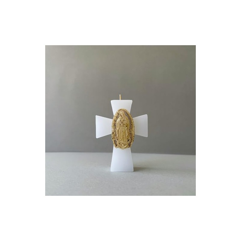 Recuerdo Para Bautizo Vela Cruz Mini Virgen De Guadalupe 12