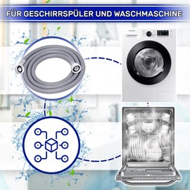 Inlet Hose Washing Machine and Dishwasher 3 m 25°C from 20 to 60 Bar Connection Diameter 3/4 Inch Water Hose Complete with Microfibre Cloth Made in Italy MONTERAL