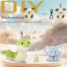 Plush Toy Keychain DIY Accessories - Stuffed Animal Toy Hanging Retrofit Supplies with 5 Keychains, Custom Plushies Keychain Maker Plush Doll Key Chain Hole Puncher for Plush Toys DIY Craft