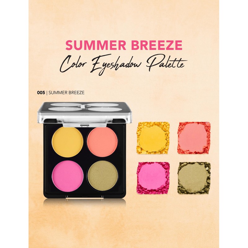 Flormar Colour Eyeshadow Palette Fine Texture & Mat/Shimmer 4 Eyeshadow