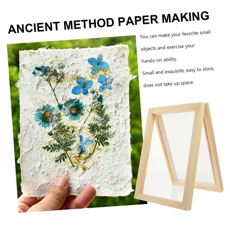 iplusmile 3pcs Wooden Paper Making Frame Kit Compact DIY Paper