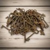 19th-Century Cast Iron Assorted Keys With Antique Finish (Lot of