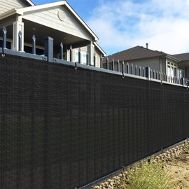 AwnPro Privacy Fence Screens Black 4' x 50' Sun Block Windscreen with Heavy Duty Commercial Grade 160 GSM with Brass Gromment
