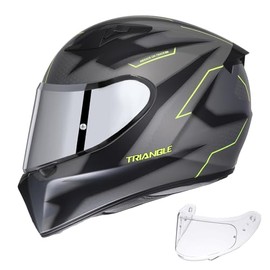 TRIANGLE Motorcycle Helmets Full Face Helmet for Adult Men with Sliver and Clear Visor DOT Approved