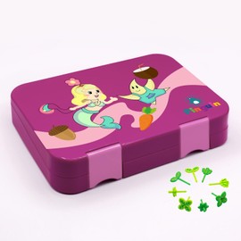 Pinguin® Children's Lunch Box with 6 Compartments - Lunch Box Set with Fruit Sticks - Bento Box for Trips, Nursery and School - Snack Box for Boys and Girls - BPA Free