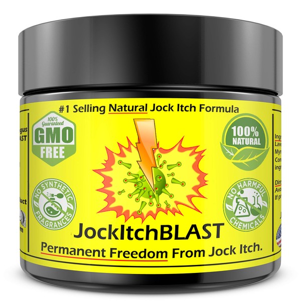 JockItchBLAST - Plant Based Jock Itch Cream with Extra Strength Formula - Safe, Fast Acting & 100% Natural Gentle Blend to End Itching & Irritation from Jock Itch