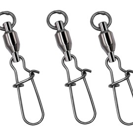 megrez sport 25pcs Duo Lock Fishing Snap Swivels Stainless Steel Ball Bearing Barrel Swivels for Saltwater Freshwater Size:0-8# Strength: 22-130LB (0#-22LB-25PCS)