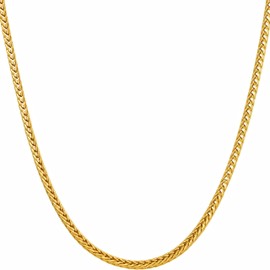 LIFETIME JEWELRY Franco Chain Necklace for Women and Men 24k Real Gold Plated (2mm and 3.5mm) (22 inches, 2mm)