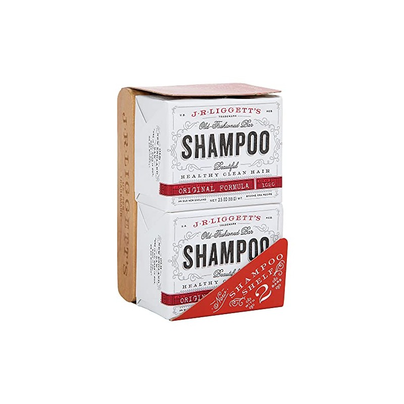 J. R. Liggett 2 Original Shampoo Bars + Wood Shelf