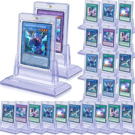 Homthy - Portatarjetas magnéticas de 12 quilates para tarjetas de intercambio, 35 unidades de acrílico con 12 soportes para tarjetas, protector de tar