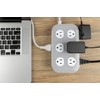 GE UltraPro 12-Outlet Surge Protector, 2100 Joules, 4ft Braided Extension