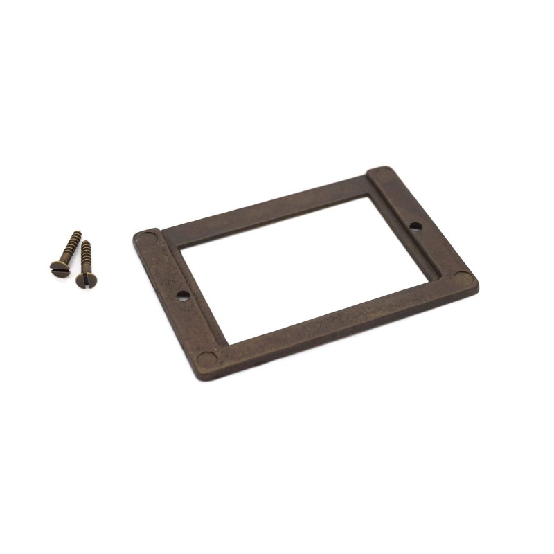 Antique File Cabinet Label Holder 3" x 2" Frame Drawer