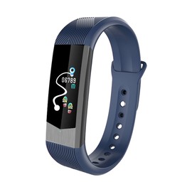 Business Fashion Color Screen Smart Bracelet Pedometer Heart Rate Monitoring (Blue)