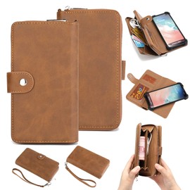 K-S-Trade Qualitativ & Innovativ Handy Schutz Hülle Für Oppo Reno8 Pro Global + Kopfhörer Portemonnee Tasche Wallet-Case Bookstyle-Etui Braun (1x)