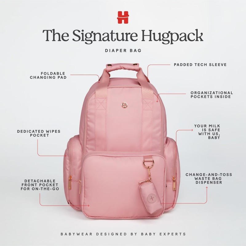 Huggies Diaper Backpack, Bridal Rose, O/S