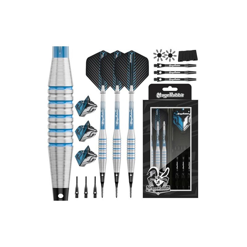 MageRabbit Soft Dart Set, Professional Set of 3, 48mm, Aluminum,