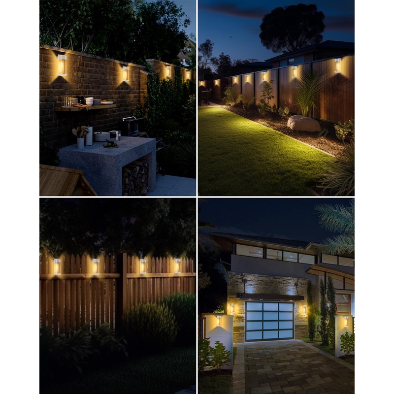 btfarm 10 Pack Solar Fence Lights Outdoor Waterproof LED, Deck