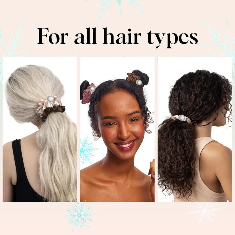 Premium-Satin-Haargummi, Seide Haargummi, Perlen-Satin-Dickdarm-Haar-Scrunchies Samt Schwarz, Softer Than Silk Scrunchies