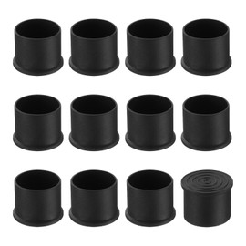 uxcell 12Pcs Chair Leg Caps, Fit OD 38mm (1-1/2 Inch) Non-Marking PVC Chair Leg Tips Non-Slip Chair Leg Floor Protectors Round Table Covers End Caps for Furniture, Black