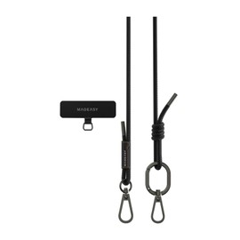 MagEasy Smartphone Shoulder Crossbody / Neck / Shoulder Strap Thin Smartphone Strap (with Strap Holder) Smartphone Shoulder Strap Mobile Strap Mobile Shoulder [Compatible with Various Smartphones] Strap + Card 0.24 inches (6 mm), Black