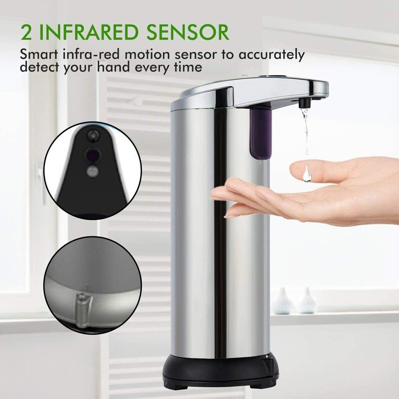 Unbranded Stainless Steel Automatic Soap Dispenser Touch less Smart Infrared