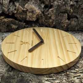 Holzwerk Germany Natural Wooden Wall Clock Wooden Clock Vintage Silent Movement without Ticking Noises Beech Brown Silent Made of Handmade Solid Wood Natural Wood 25 cm