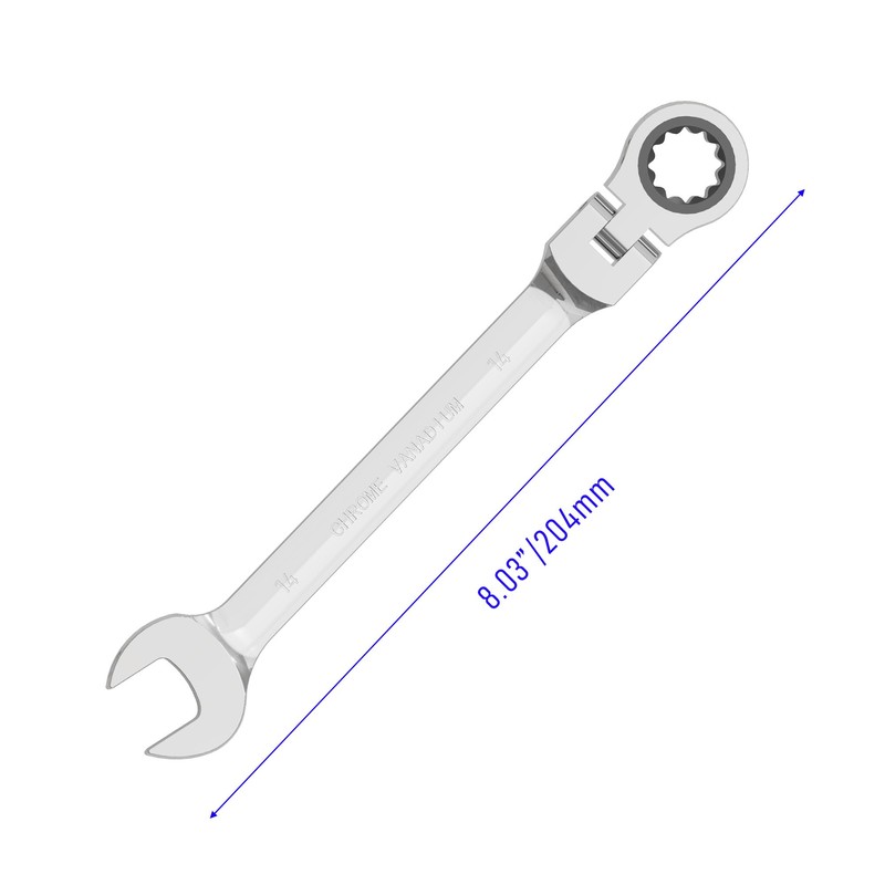 Skweawert 14mm Flex-Head Ratcheting Combination Wrench Metric 72 Teeth 12