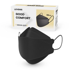 LEVENIS Face Masks 50 Pack, Breathable Comfortable and Disposable Mask, Black